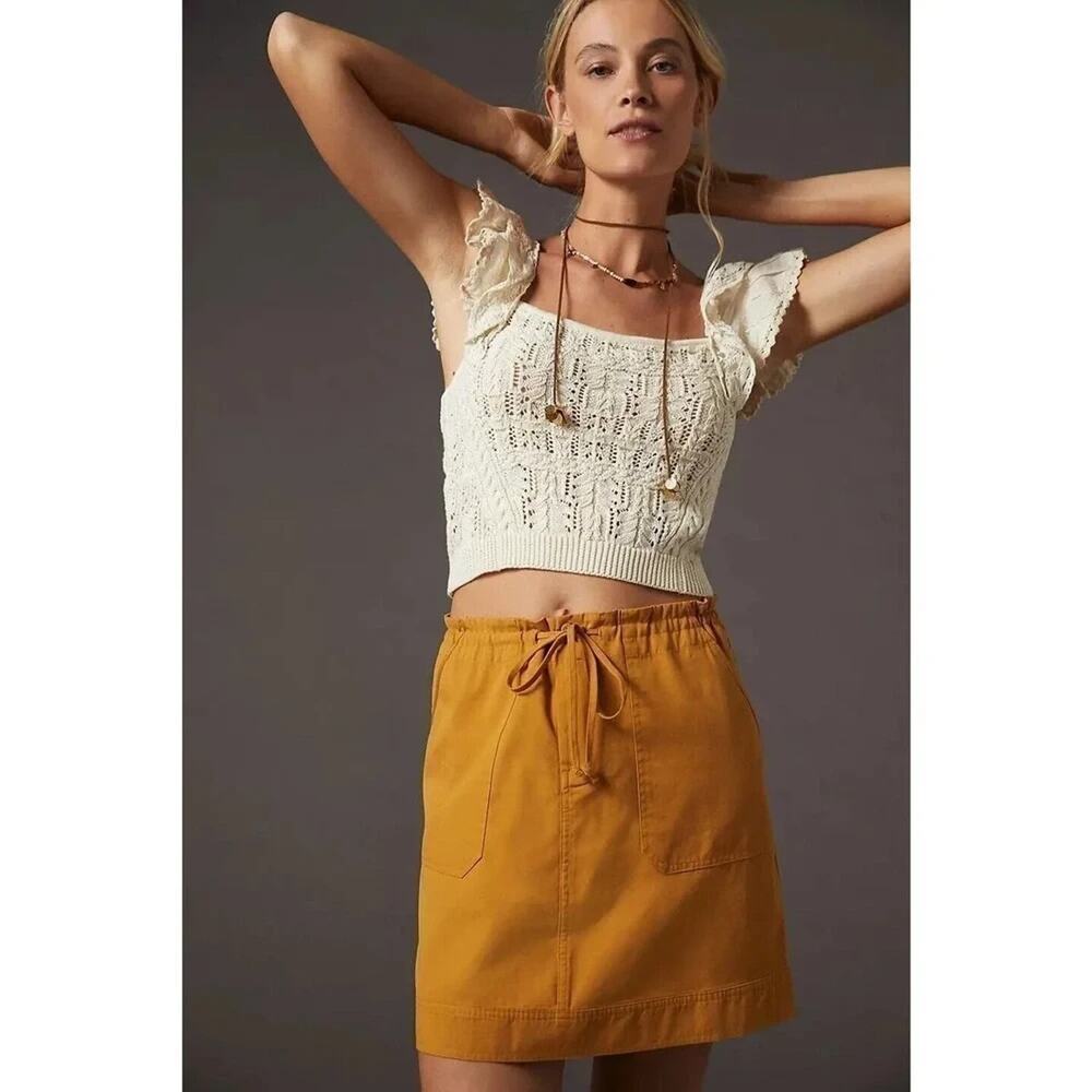 NWT Anthropologie x Tiny Mavericks Causal Mini Skirt Size M Neutral #C3408